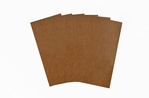 Brandalo® veganes Leder - waschbares Papier - 6 Bögen 10x21cm bei 0,55mm Dicke - Waschpapier - Lederpapier - Handmade Label gestalten - DIY zum nähen, basteln, plotten, Bedrucken UVM. - Braun