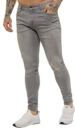 BRAND KRUZE Designer Mens Jeans KZ106 Skinny Slim Fit Casual Super Stretch Denim Trousers Pants