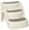PawHut Escalera para Perros de 3 Peldaños Plegable Escalón de Plástica para Mascotas con Alfombras Antideslizantes para Cama Sofá Carga 15 kg 49x38x38 cm Crema