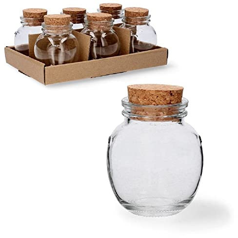 lilawelt24 6 x Weck Einmachgläser 100 ml mit Korken Aufbewahrung für Lebensmittel Set Einmachgläser Einmachglas Vorratsglas Vorratsdose