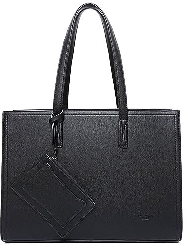 Gallantry - Sac A Main Femme avec Pochette - Cabas Format A4 pour Cours - Taille Shopping Fourre-Tout Porte-Document - Tendance Et Classique - Noir