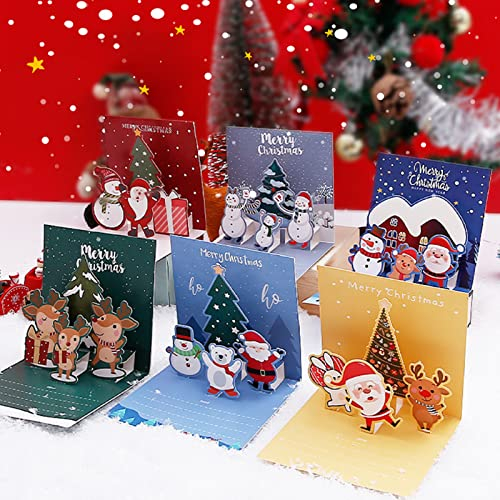 Weihnachtskarten, Karte 3D Pop-Up Grußkarte für Weihnachten mit schönen Papier-Cut, Geschenk für Weihnachten, Umschlag enthalten, Chrismas Geschenkkarte, Santa Claus