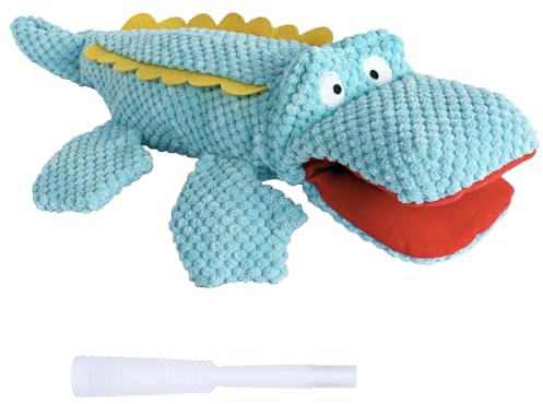 SCHITEC Squeaky Dog Toys, Crinkle Plush Water Bottle Toy with No Stuffing Body, Interactive Squawking Pet Chew Toy for Puppy Small Medium Large Dogs