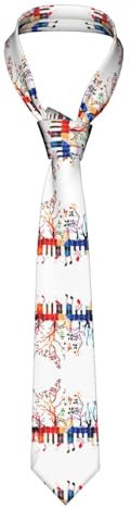 Colorful Piano Keyboard Music Note Men'S Necktie - Full Print Design - Perfect For Business, Daily Wear, And Special Occasions!
