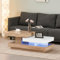 AINPECCA Rotating Coffee Table High Gloss White Oak and Effect LED Coffee Tables for Living Room with16 Colors LED Lights Modern Wooden Rectangle Tea Side Table Centre Home Office Furniture