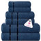Casa Copenhagen Eternal Juego de Toallas de 6 Piezas, Azul Marino, 500 g/m², 2 Toallas de baño, 2 Toallas de Mano, 2 paños de Suave algodón Egipcio para baño, Cocina y Ducha