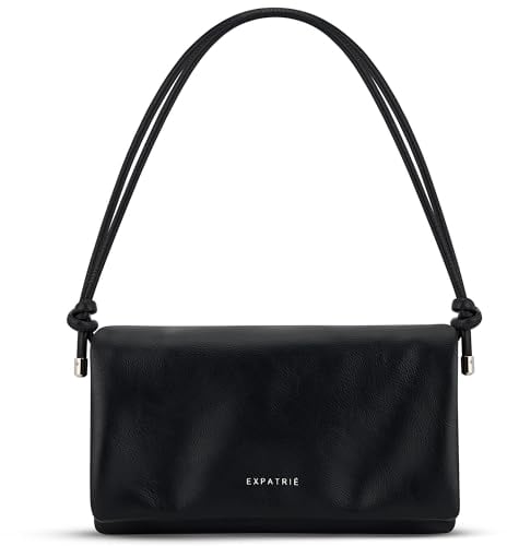 Expatrié Umhängetasche Damen Schwarz - Juliette - Stylische Clutch für Hochzeit, Party & Freizeit - 2 in 1 Kleine Handtasche - Crossbody Bag für Frauen - Längenverstellbarer Schultergurt
