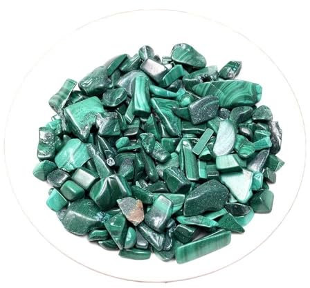 Beau Galets de Gravier en Cristal Naturel, Fragments de Roches for décoration d'aquarium (Color : Malachite, Size : 50g)