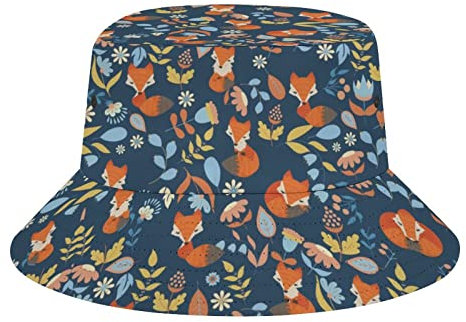 Zltegako Fox - Sombrero de pescador unisex plegable para verano, playa, sombrero de pescador para mujeres y hombres, gorra de protección solar, Como se muestra en la imagen, Talla única