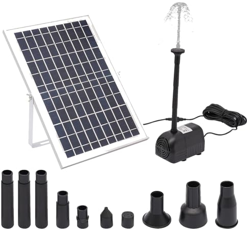 Pompe solaire de bassin 10 W - Fontaine solaire - Pompe à eau 1000 l/h - Fontaine de jardin - Pompe à eau pour jardins, étangs, rocailles