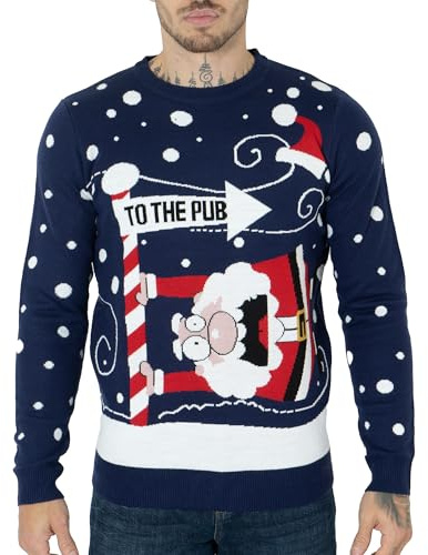 NOROZE Herren Damen Unisex Xmas Weihnachten Pullover Pull Really Bad Santa