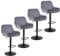 ralex-chair Barhocker 4er Set, Höhenverstellbare Drehbare Barhocker aus Samtstoff, Frühstücks-Esshocker mit Rückenlehne und Armlehne für Bar Theke und Küche, Grau
