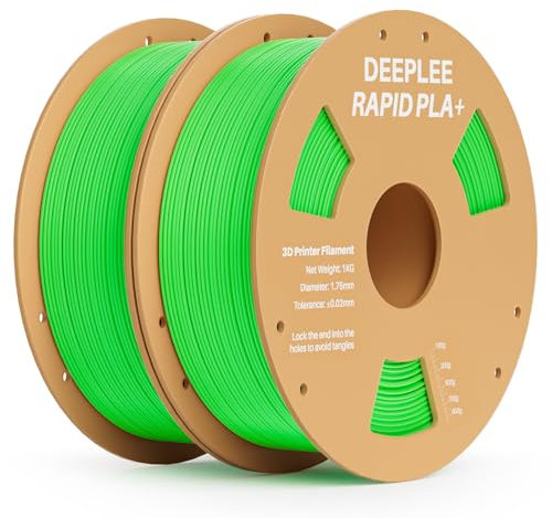 DEEPLEE Rapid PLA Plus Filament 1.75mm, High Speed 3D Drucker Filament up to 600mm/s, PLA+ Filament Maßgenauigkeit +/- 0.02 mm für die meisten FDM 3D Drucker, Grün 2KG