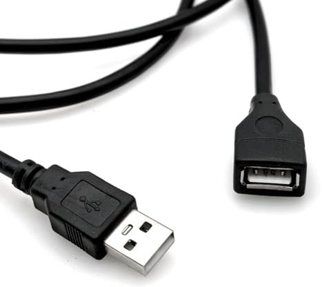 JZK 1.3 m 24AWG USB 2.0 Verlängerungskabel, Stecker auf Buchse, USB A Datenübertragungskabel für Drucker, Tastatur, Maus und andere USB Computerperipheriegeräte, schwarz