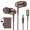 LUDOS OMNITONE USB C Kopfhörer, 5 Jahre Garantie für iPhone 16 15 Pro Max Plus Samsung Galaxy S24 S23 Ultra S22 S21 FE S20 A53 A54, USB Typ C Ohrhörer mit Mikrofon In-Ear mit Kabel für iPad - Braun