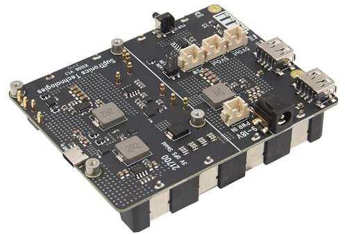 Geekworm X1206 4-Cell 5V UPS Shield for Raspberry Pi 5| Max 5.1V 6A Output|Wide 9-18V Input|Auto Power On|Safe Shutdown|Power Loss Detection