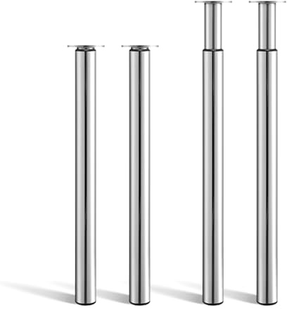 CROWNSHOP Adjustable Table Leg 4PCS 71-110cm Chrome Plated Folding Leg | Heavy Duty Adjustable Chrome Plated Metal Table Leg With Folding Design, Ideal For Worktops, Breakfast Bars And Desks.