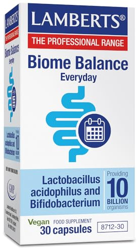 Lamberts Biome Balance Everyday – 10 Billion CFU – with Lactobacillus Acidophilus & Bifidobacterium Bifidum – 30 Capsules