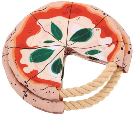 BUGUUYO 2 Stück Hunde-wurfscheiben aus Baumwollseil und Kauspielzeug für Draußen mit Pizza-Design, Spielzeug für Welpen-Training und Interaktives Apportieren