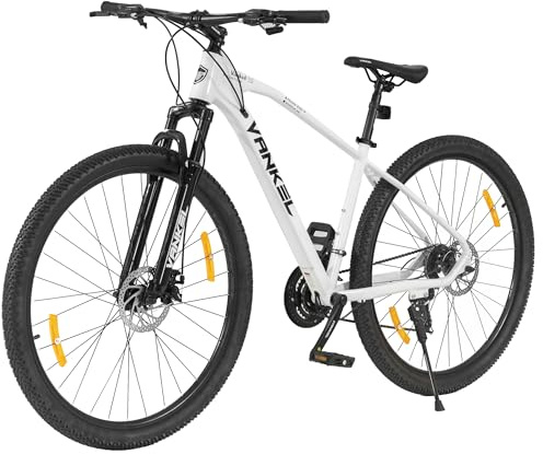 kozamas 29 Zoll Mountainbike für Damen Herren | 21 Gang Tourney Schaltung | MTB Fahrrad mit Scheibenbremsen & Breitreifen | Hardtail Fahrrad, Federgabel, Weiß