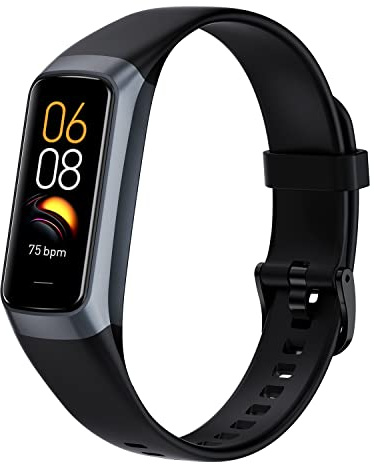 Qwyltxn Fitness Tracker 1,10 Screen Smartwatch Herren Damen, Fitnessuhr Smart Watch mit 24h Herzfrequenz, Schlaf, Blutdruck Monitor, Aktivitätstracker Sportuhr für iOS Android (Schwarz)