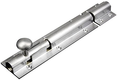 Architectural Sliding Barrel Bolt Shoot Internal Door Bathroom Slide Lock Bolts (200mm x 38mm, Satin Chrome)