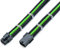 Shakmods 6 Pin PCIE GPU Graphics Card Sleeved Extension Cable 30cm + 2 Cable Combs (Green & Black)