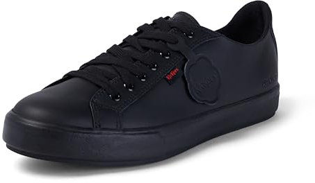 Kickers Unisex Tovni Lacer Low-Top Trainers | Sporty Sneaker-Inspired Style | Secure Lace-Up Fit, Cushioned for All-Day Wear, Black, 4 UK