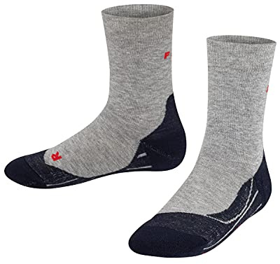 FALKE Unisex Kids RU4 Running Socks Medium Cushioning Anti-Blister Mid-Calf Length Vegan Quick-Drying Breathable Cotton Functional Yarn 1 Pair
