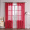 HongYa 1er-Pack Uni Gardine Transparenter Voile Schal Vorhang mit Kräuselband H/B 245/145 cm Rot