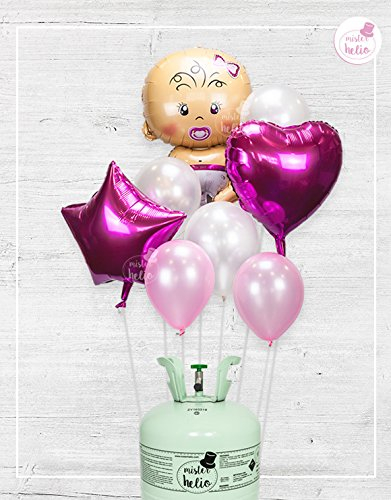 Bombona de Helio Mr.Helio + Globos babyshower Niña