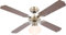 bmf-versand® - Deckenventilator für angenehme Nächte - Deckenbelüfter mit einfacher Montage und LED Licht - Eleganter Raumventilator mit Rattan-Optik -Room Air Circulator - Deckenbelüfter