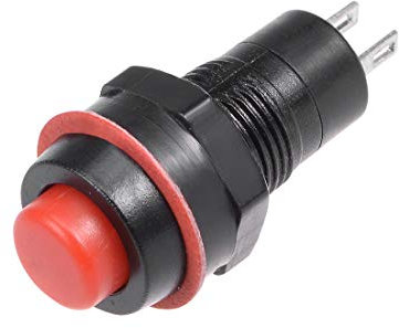 sourcing map 10pcs 10mm 2P Interruptor Pulsador momentáneo redondo de plástico Rojo NO SPST Normalmente abierto