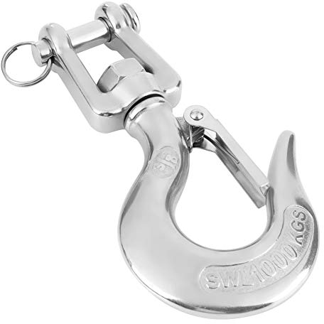 Gancio di sicurezza in acciaio inox 304, gancio di sollevamento girevole in acciaio inox, 1.000 kg