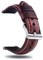 Berfine Quick Release Rindsleder Uhrenarmband 24mm, Vintage Retro Pull-Up Leder Uhrenband, Ersatzarmband für Damen Herren Uhr und Smartwatch, Karminrot