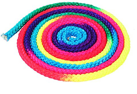 Regenbogen-Sportseil, langlebig, buntes rhythmisches Gymnastikseil, Regenbogenfarben für Kunst-Training, Sport-Wettkampf, Gymnastik