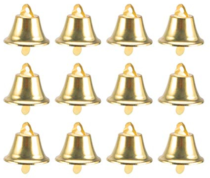 Amosfun 24 stücke Handwerk Glocken Jingle Bells Mini kleine Glocken goldene windspiele Glocken Vintage Eisen Glocken Weihnachten DIY Handwerk windspiele Machen