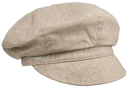 Seeberger Hannah Ballonmütze Damencap Newsboy-Mütze Leinencap Baumwollcap (One Size - beige)