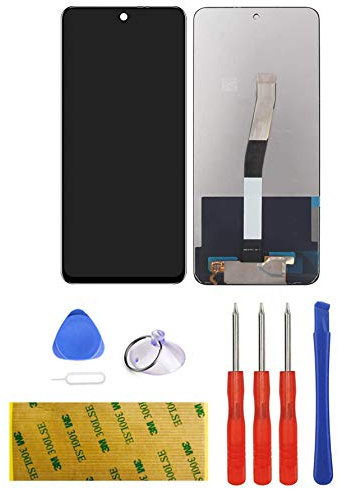 LTZGO Pantalla LCD Compatible con Xiaomi Redmi Note 9S, Redmi Note 9 Pro Negro Táctil Reemplazo Reparación Repuesto Ensamblaje Digitalizador con Herramientas Kit Cinta Adhesiva - sin Marco