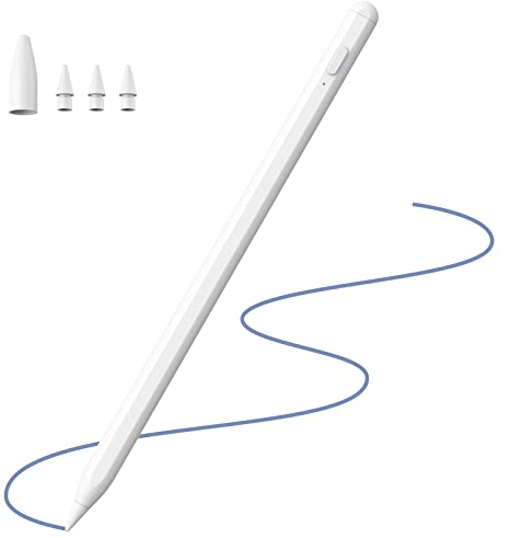 Lápiz para iPad 2018 a 2025,Lapiz Táctil con Función Detección de Inclinación, Apple Pencil con iPad 11/10/9/8/7/6,Pro M4/11/12.9/13,Air 3/4/5/M2/M3,Mini 5/6