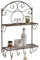 Loberon Regal Estevan, mit Antik-Patina, Verspieltes Design, 2 Ablageflächen & 5 Haken, dekorativ & praktisch, Wandregal, Küchenregal, Eisen, antikbraun