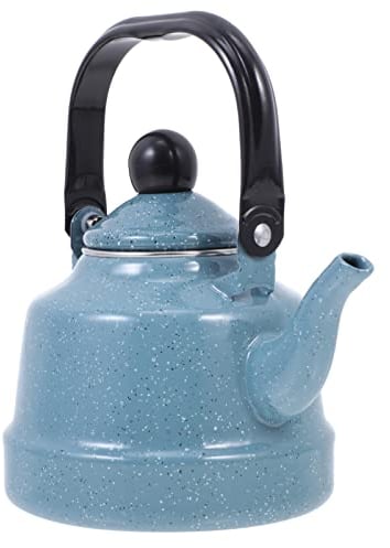 1. 1L Vintage Enamel Teapot Kettle: Stainless Steel Stove Top Tea Kettle Dot Coffee Kettle Flat Bottom Kettle Warmer Teakettle for Stovetop