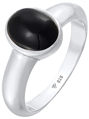 Kuzzoi Siegelring Herrenring mit Onyx Stein Schwarz, 925 Sterling Silber poliert, massiver Silberring mit Edelstein, Klassischer Ring für Männer, Ringgröße 64, 0611260221_64