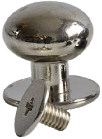 Buchschrauben 10mm | 10 Stück | Farbe: silber | Schraubnieten für Leder basteln | Hülsenmutter + Schrauben | nieten 5mm – 12mm verfügbar | nieten zum schrauben | Chicago schrauben/Kopfnieten