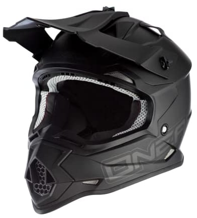 O'NEAL | Motocross-Helm | MX Enduro | ABS-Schale, Lüftungsöffnungen für optimale Kühlung | 2SRS Helmet Flat V.23 | Erwachsene | Schwarz | Größe XS (53/54 cm)