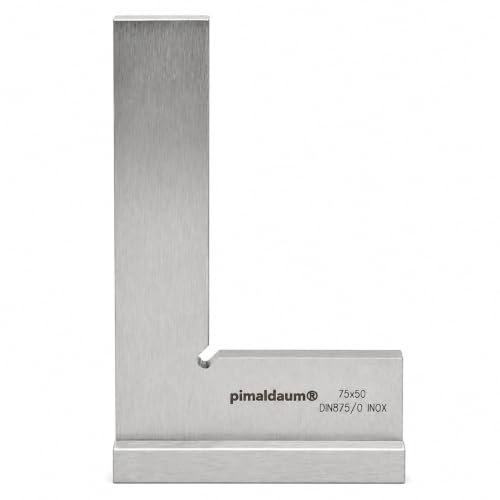PIMALDAUM® Anschlagwinkel, 90°-Flachwinkel mit Anschlag gem. DIN 875/0, Edelstahl (Metall, 75x50 mm)