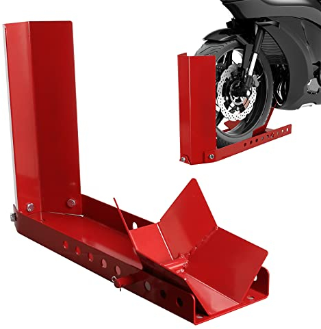 Ikodm Moto Pince de roue avant Balançoire à bascule pour moto Pince de fixation de roue Support de roue à bascule pour remorque roue avant Support de transport, 1 pièce