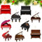 36 Stück Weihnachten Klavier Ornamente Schwarz Holz Flügel Klavier Ornament Dekoration Braun Aufrechte Klavier Ornament Holz Klavier Modell Hängende Dekorationen für Weihnachtsbaum Party Home Decor
