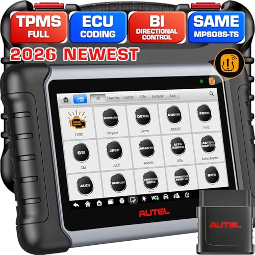 Autel Scanner MaxiDAS DS808S-TS, 2026 ECU Codierung Diagnosegerät, TPMS Programmierung Neulernen als DS900TS MP900TS MK808TS MX808S-TS, Upgrade von DS808 DS808S DS808S-BT, Bidirektional, 31+ Dienste