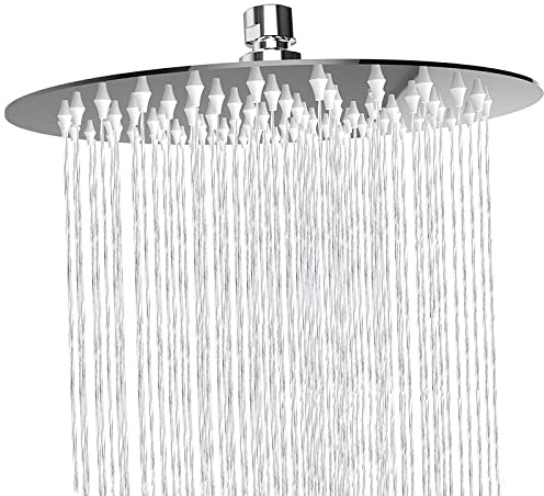 Cabezal de Ducha Tipo Lluvia, Cabezal de Ducha Tipo Lluvia de Alta Presión Katezon de Acero Inoxidable, Ducha Tipo Cascada Para Baño, Montaje Universal en Pared y Techo (20cm, cromo)